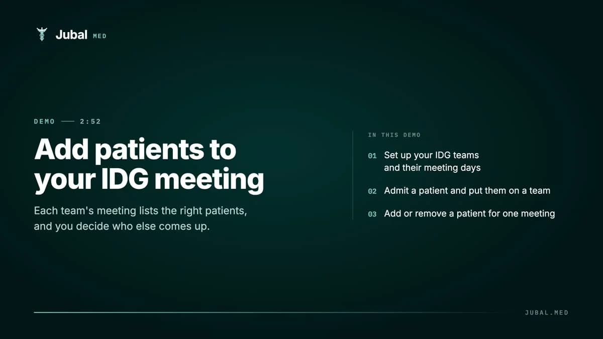 Title card: Add patients to your IDG meeting.